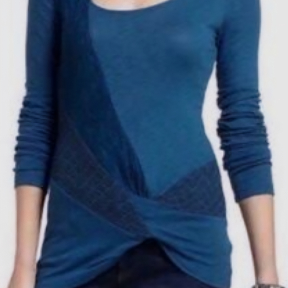 Deletta Teal Long Sleeve Top
